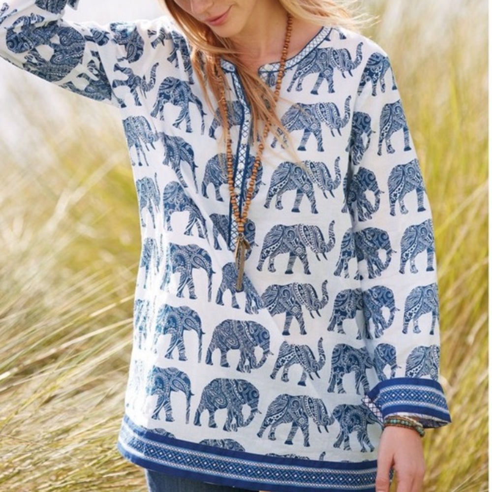 Elephant Print Tunic NWT